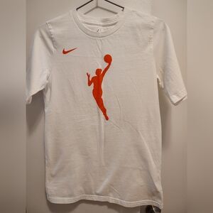 Nike White T‑Shirt with Orange Basketball Silhouette 12-14 years